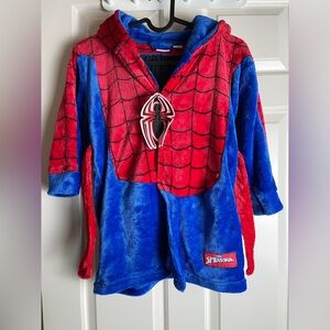 Marvel Spiderman Hooded Toddler Plush Bath / Swimming Robe Size 2T/3T